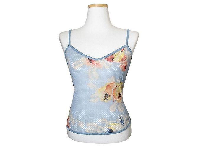 Dior Hellblaues Mesh-Zwillingsset Cardigan Tank Top - Ansicht 3