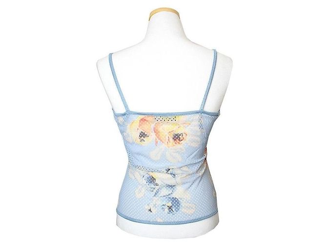 Dior Hellblaues Mesh-Zwillingsset Cardigan Tank Top - Ansicht 4