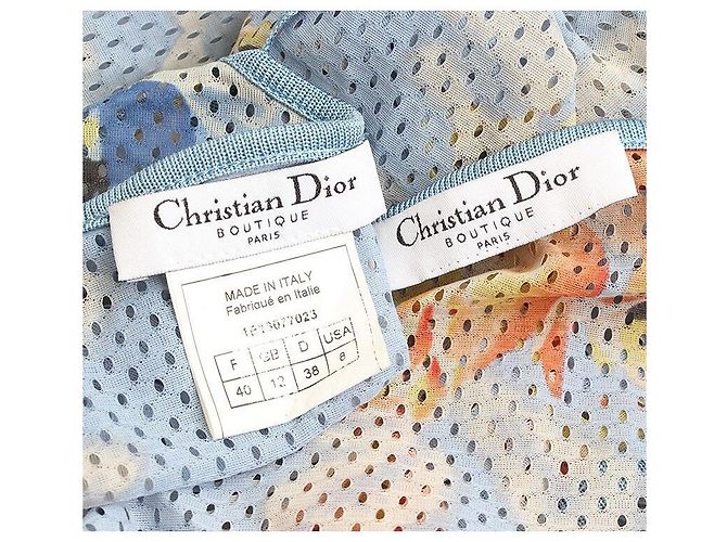 Dior Hellblaues Mesh-Zwillingsset Cardigan Tank Top - Ansicht 5