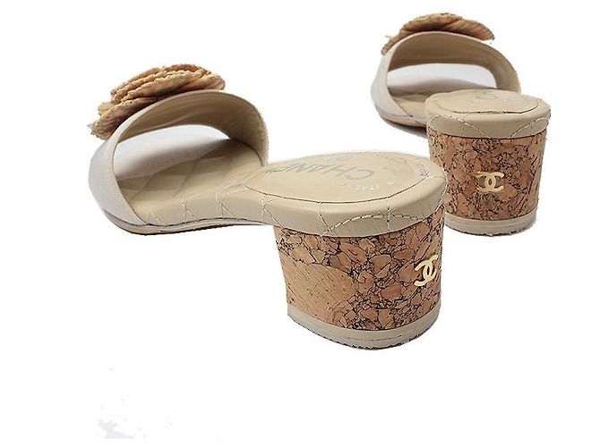 Chanel Stroh-Camellia-Mule Braun - Ansicht 4