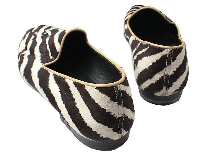 Gucci Wildleder Slipper mit Zebra-Muster Braun - Ansicht 4