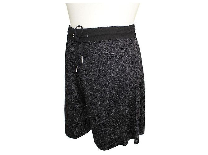 Sandro Shorts Elasticizzati Neri Metallici Nero - vista 2