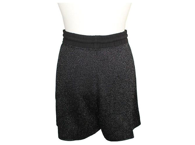 Sandro Shorts Elasticizzati Neri Metallici Nero - vista 4