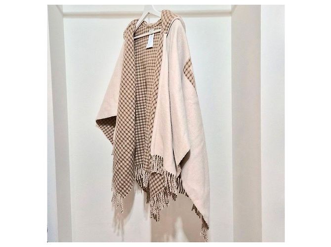 Fendi Poncho con capucha de cachemira con logo y flecos Multicolor - vista 2