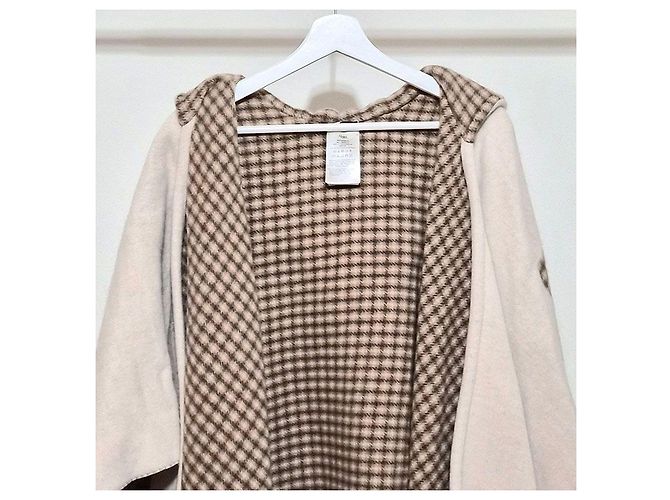 Fendi Poncho con capucha de cachemira con logo y flecos Multicolor - vista 4