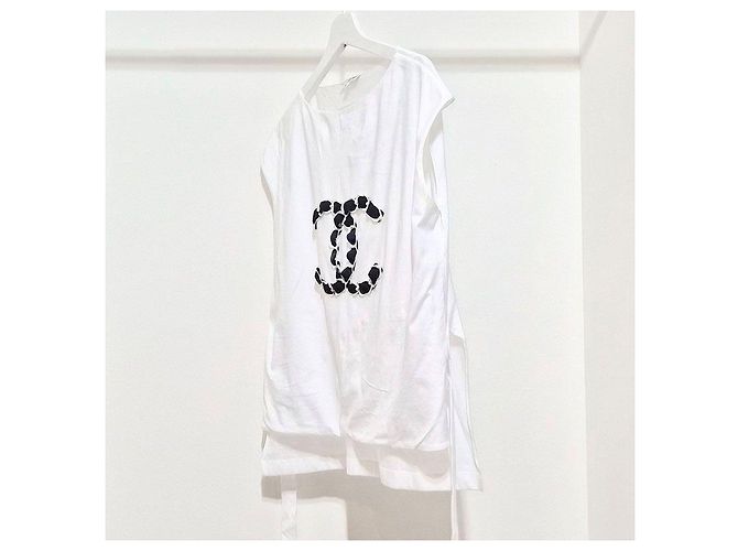 Chanel Camiseta de algodón con logo CC recortado de manga corta Multicolor - vista 2