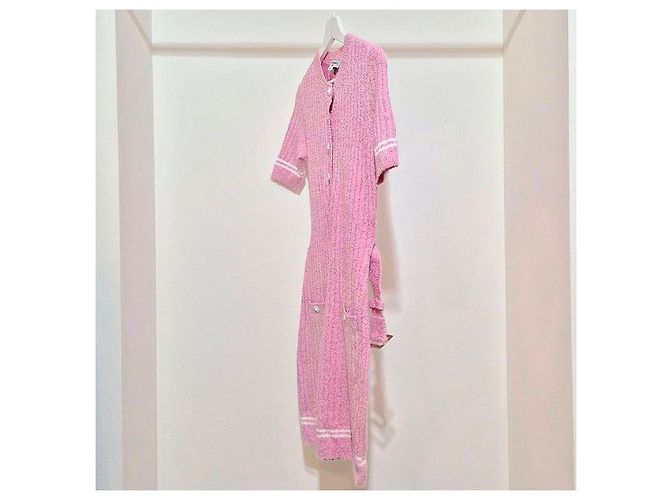 Chanel Vestido de punto con cinturón Rosa - vista 2
