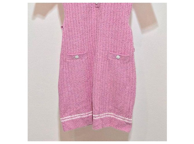 Chanel Vestido de punto con cinturón Rosa - vista 5