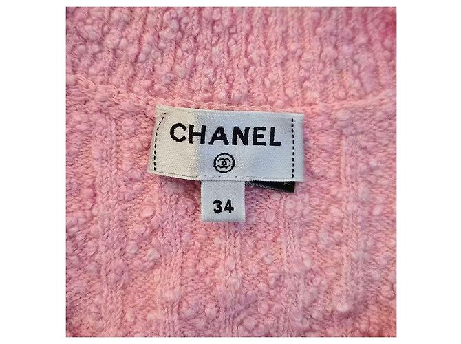 Chanel Vestido de punto con cinturón Rosa - vista 6