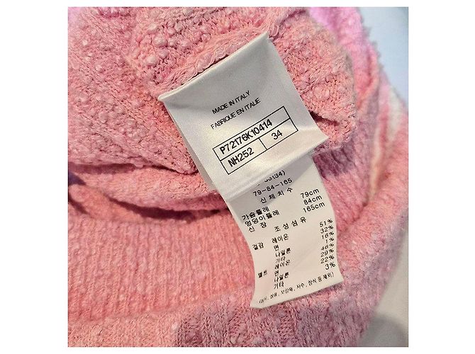 Chanel Vestido de punto con cinturón Rosa - vista 7