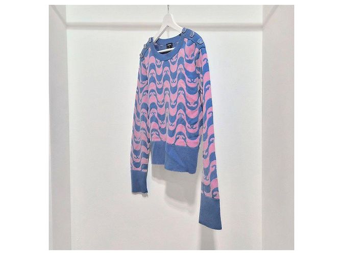 Chanel Suéter de cashmere com ondas e botões Coco de manga longa Multicor - vista 2