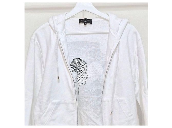 Chanel Felpa con cappuccio e zip con logo graffiti Argento - vista 4