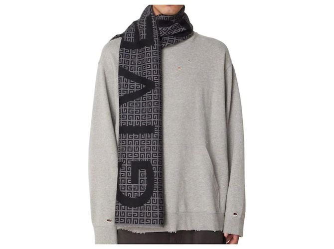 Givenchy Wool Silk Scarf Black - view 10