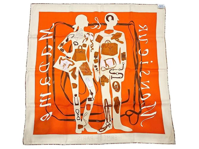 Hermès Pañuelo de seda Naranja - vista 2