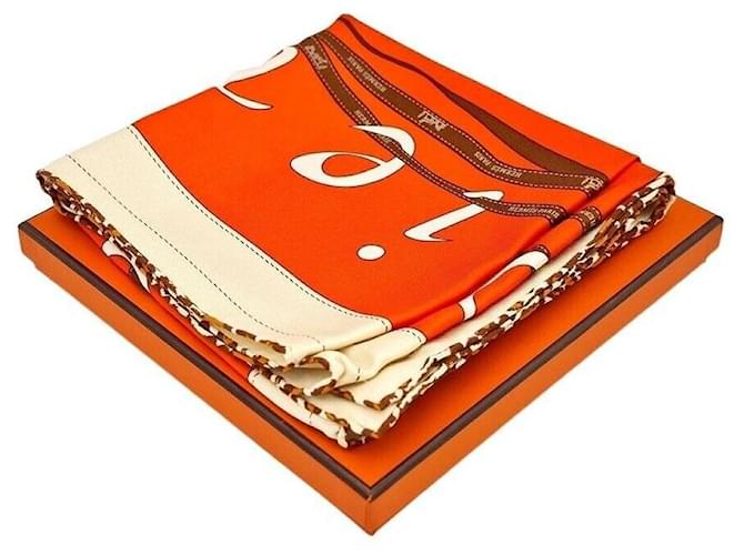 Hermès Pañuelo de seda Naranja - vista 4