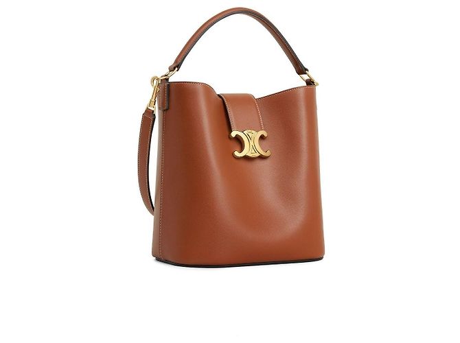 Céline Bolsa Louis Média em couro de bezerro liso tan Marrom - vista 3