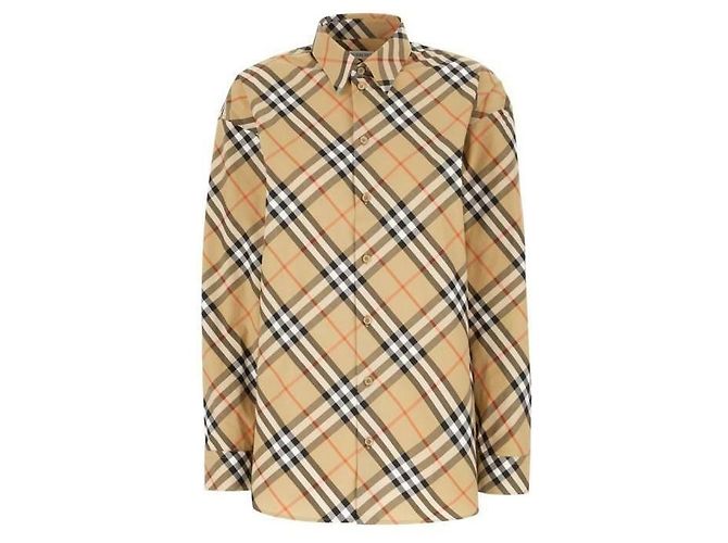 Burberry Camisa de cuadros de algodón Castaño - vista 4