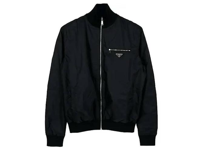 Prada Chaqueta reversible con logo triangular Negro - vista 4