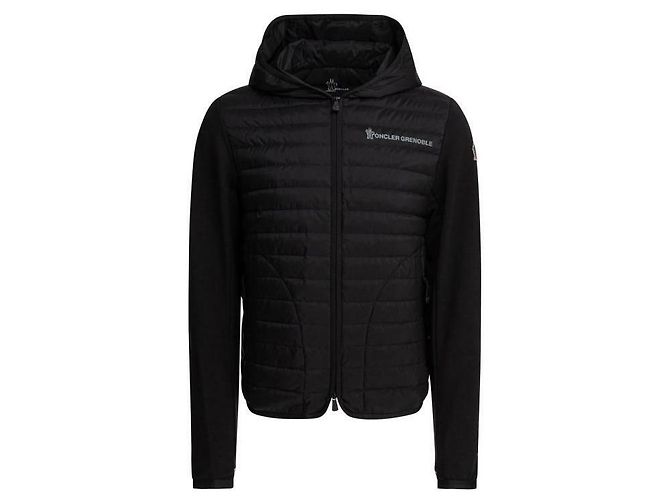 Moncler Cardigã com capuz acolchoado Preto - vista 4