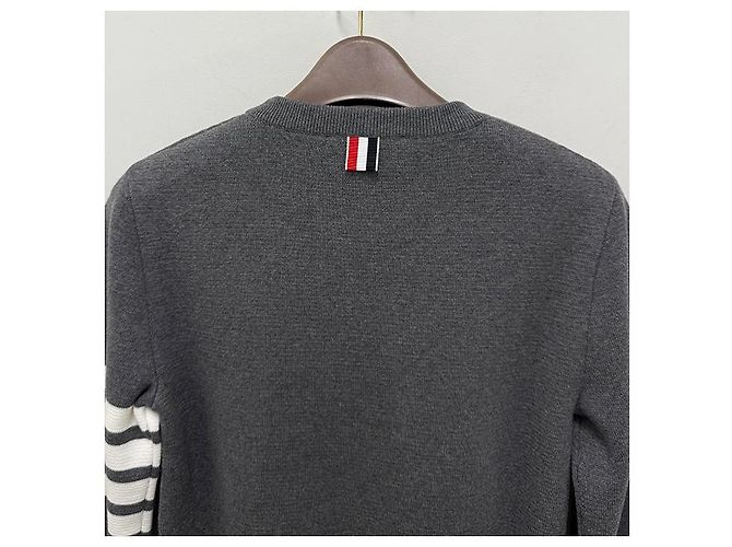 Thom Browne Maglione in cotone lavorato Milano con righe diagonali Marrone - vista 18