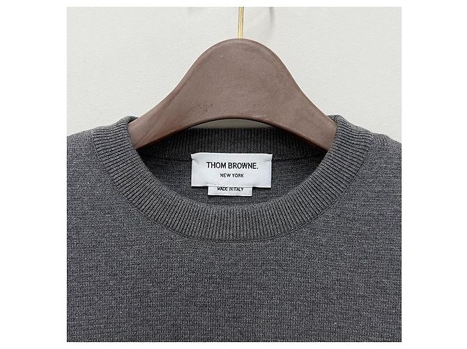 Thom Browne Maglione in cotone lavorato Milano con righe diagonali Marrone - vista 3