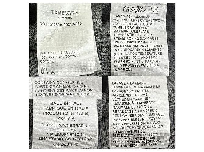 Thom Browne Maglione in cotone lavorato Milano con righe diagonali Marrone - vista 8
