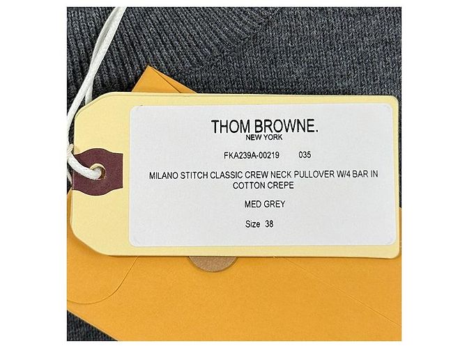 Thom Browne Maglione in cotone lavorato Milano con righe diagonali Marrone - vista 9