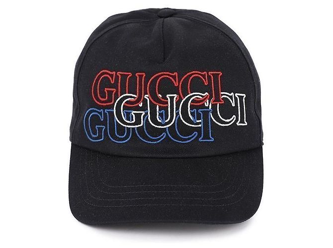 Gucci Bestickte Baseballmütze Schwarz - Ansicht 3