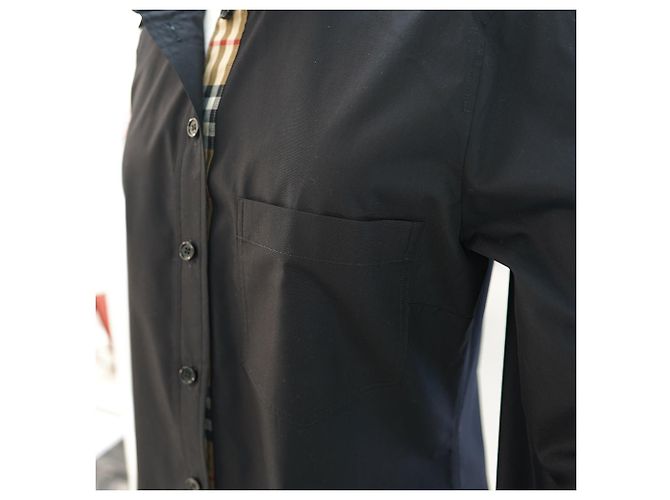 Burberry Camicia a maniche lunghe in cotone nero a quadri slim fit - vista 11