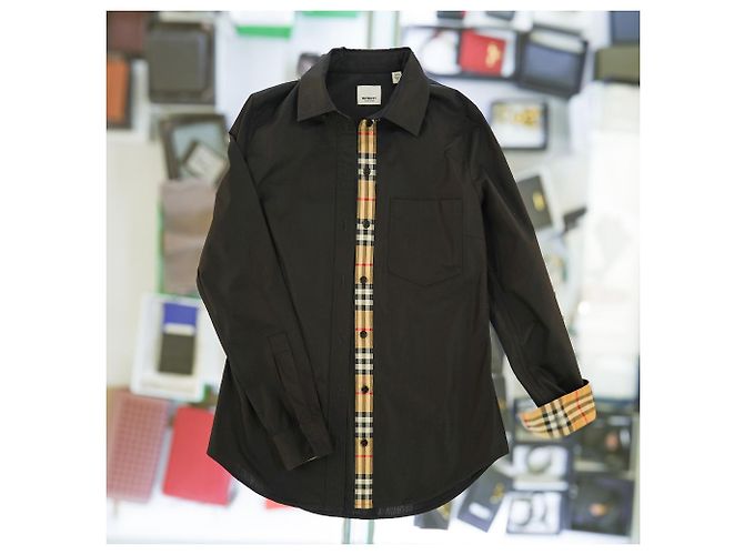 Burberry Camicia a maniche lunghe in cotone nero a quadri slim fit - vista 17