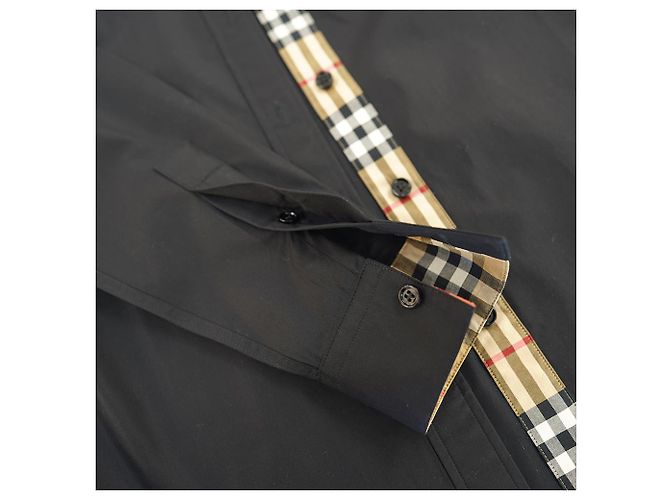 Burberry Camicia a maniche lunghe in cotone nero a quadri slim fit - vista 18