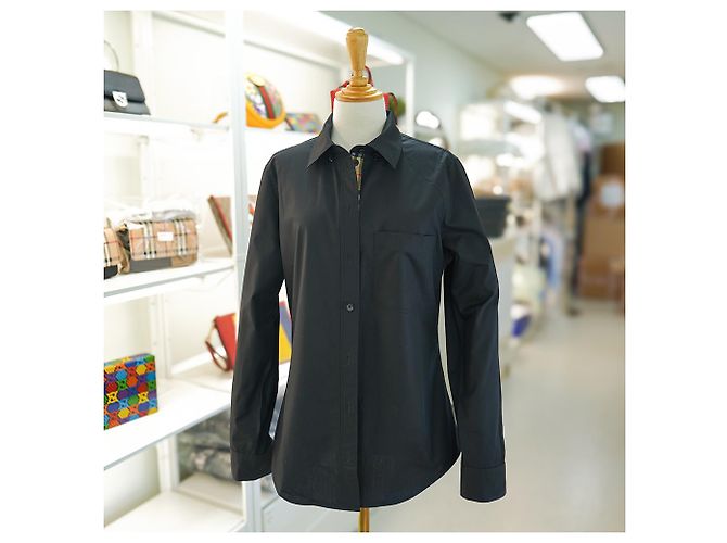 Burberry Camicia a maniche lunghe in cotone nero a quadri slim fit - vista 9