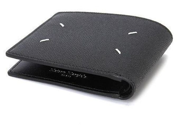 Maison Martin Margiela Portafoglio bi-fold cucito nero - vista 4