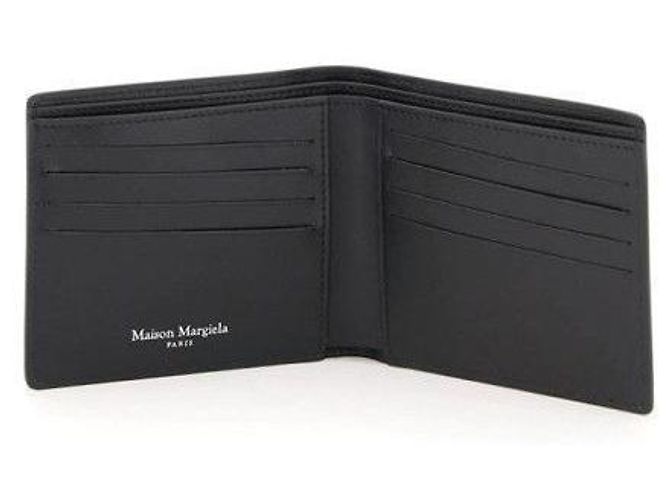 Maison Martin Margiela Portafoglio bi-fold cucito nero - vista 9