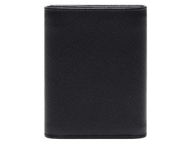 Prada Triangle Logo Saffiano Leather Wallet Black QHH - view 6