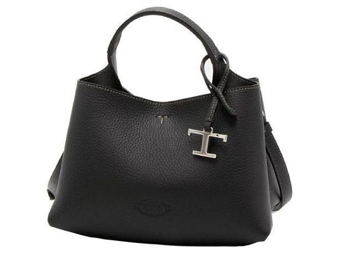 Tod's Borsa Micro Tote in Metallo Senza Tempo Nera Nero - vista 2