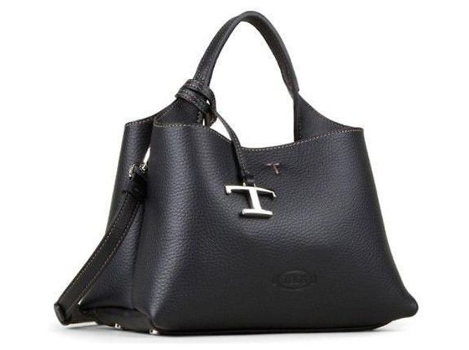 Tod's Borsa Micro Tote in Metallo Senza Tempo Nera Nero - vista 4