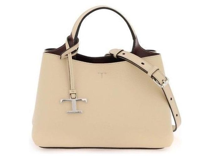 Tod's Borsa micro tote in metallo senza tempo beige con stampa: QRI - vista 2