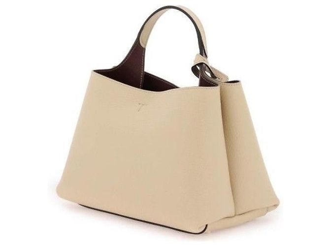 Tod's Borsa micro tote in metallo senza tempo beige con stampa: QRI - vista 3