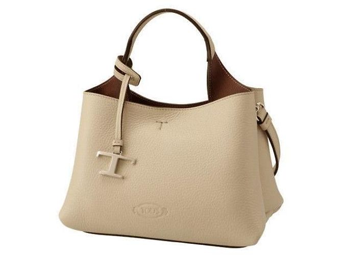 Tod's Borsa micro tote in metallo senza tempo beige con stampa: QRI - vista 5