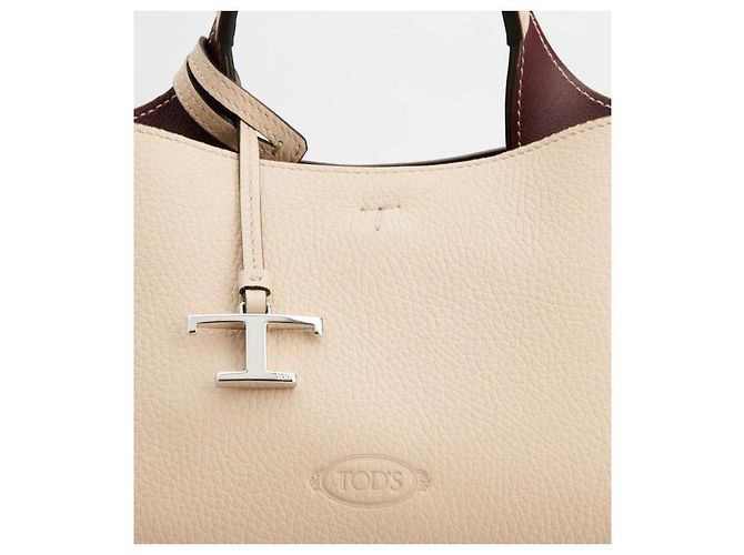 Tod's Borsa micro tote in metallo senza tempo beige con stampa: QRI - vista 7