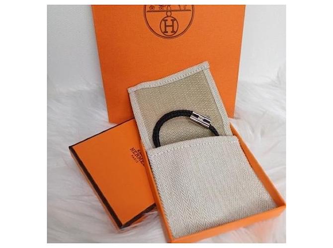 Hermès Bracciale da Uomo Tunis Trese Nero Argento - vista 11