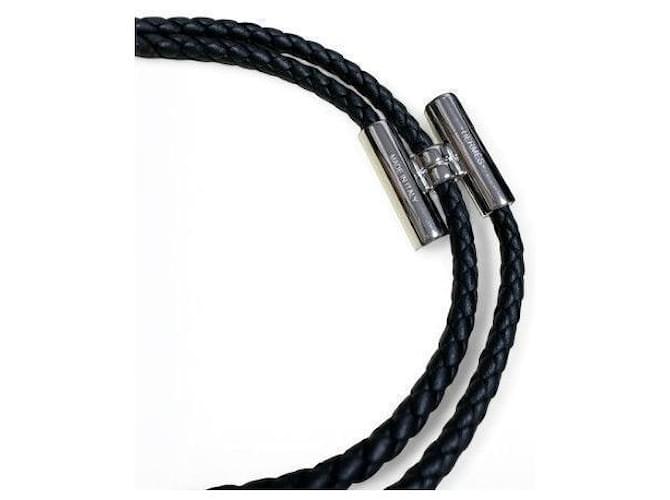 Hermès Bracciale da Uomo Tunis Trese Nero Argento - vista 3