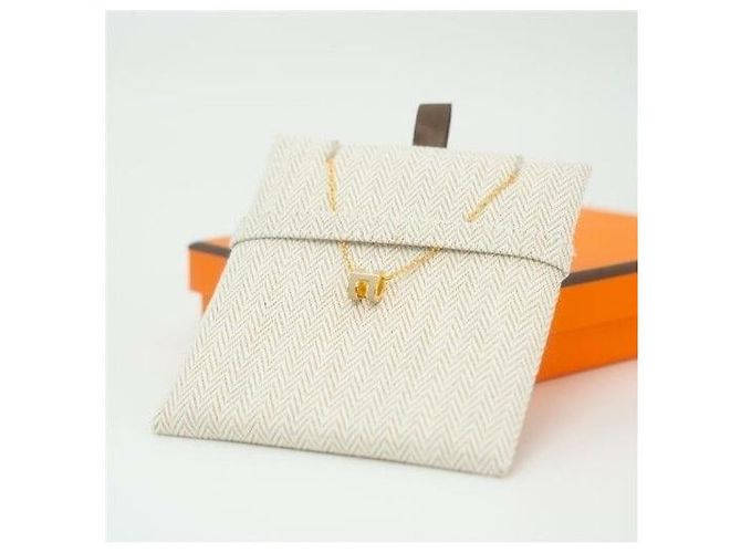 Hermès Colar Mini Pop Hache Marrom Glace Ouro Rosa - vista 4