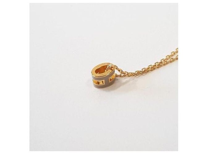 Hermès Colar Mini Pop Hache Marrom Glace Ouro Rosa - vista 8