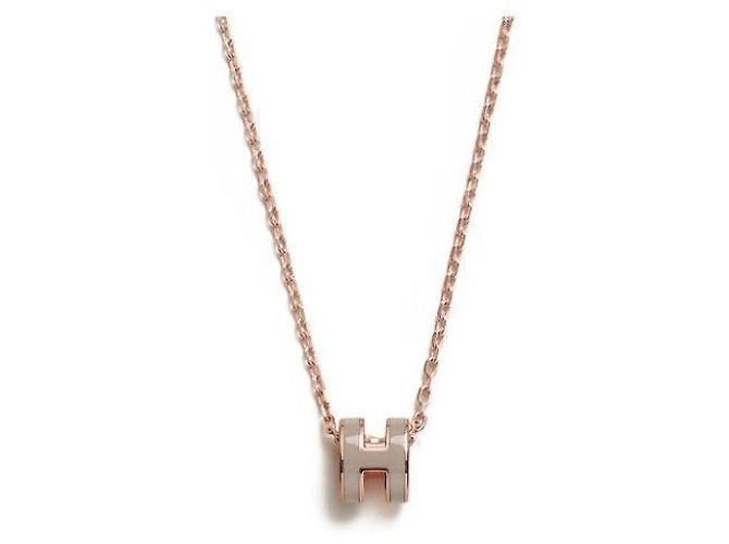 Hermès Mini Pop Hach Necklace Maron Glaze Rose Gold Pink - vista 2