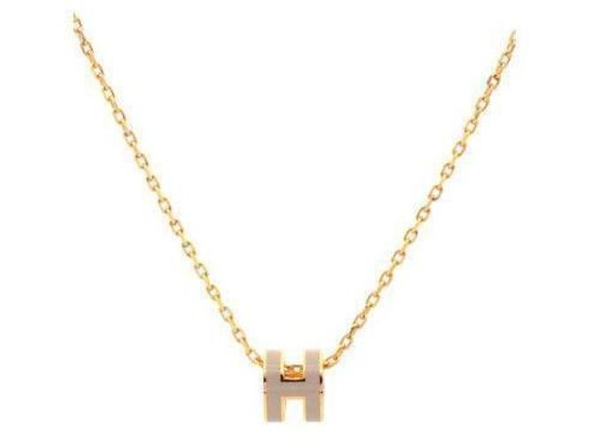 Hermès Mini Pop Hach Necklace Maron Glaze Rose Gold Pink - vista 4