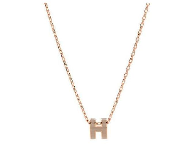 Hermès Mini Pop Hach Necklace Maron Glaze Rose Gold Pink - vista 5