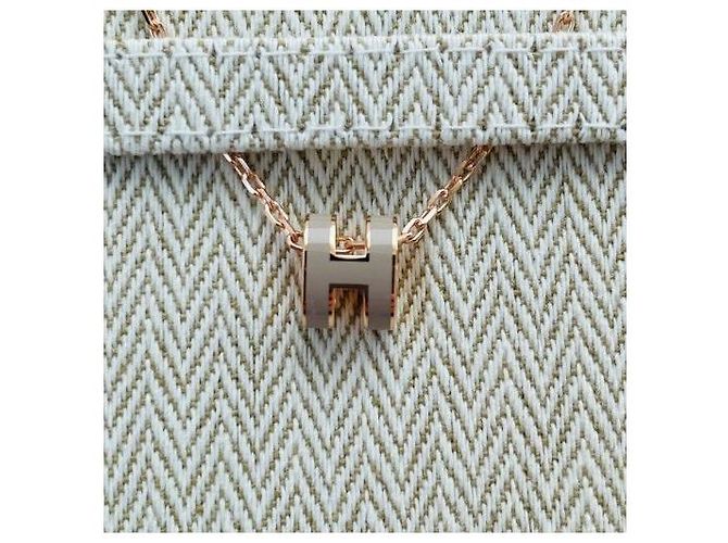 Hermès Mini Pop Hach Necklace Maron Glaze Rose Gold Pink - vista 6