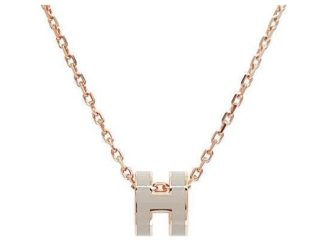 Hermès Mini Pop Hach Necklace Maron Glaze Rose Gold Pink - vista 7